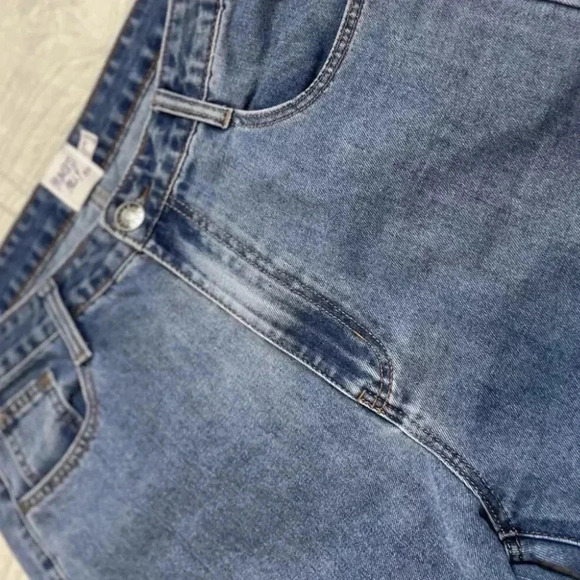 Princess Polly Boundless Denim Cut Raw Hem Blue Jeans Women’s Size 8 Classic - Picture 10 of 16